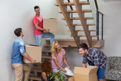 Commercial moving team planning an office relocation in South Kensington