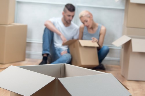 Packing boxes for a South Kensington man and van move