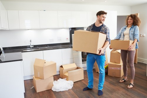 Furniture and equipment handling during an office move in South Kensington
