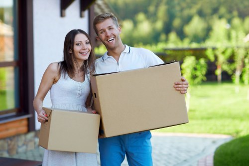 Packing boxes carefully for a South Kensington relocation