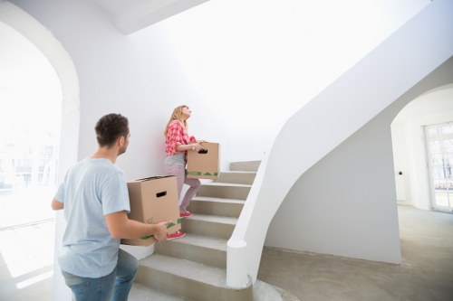 Carefully secured furniture inside a removal van for a South Kensington move