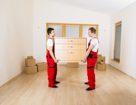 Packed moving boxes ready for a removals van service
